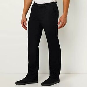 St. John's Bay Easy Care Classic Fit Flat Front Pant Black Sz 40x30